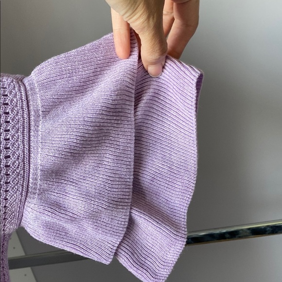 Black Tape Lavender Ruffle Sleeve Sweater - Picture 5 of 8